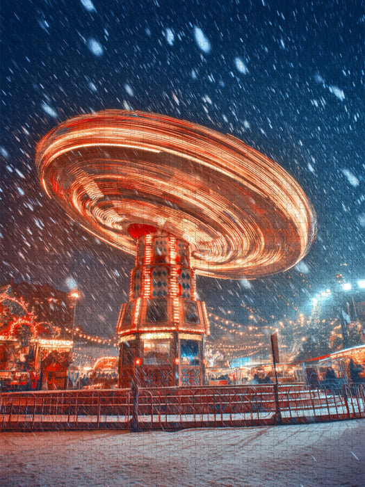 Rotes und grünes Funkeln malen ein Feuerwerk der Vorfreud - CALVENDO Foto-Puzzle'