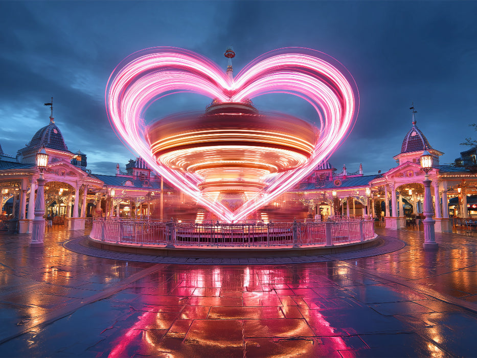 Ein Herz aus Licht ist für all die Liebe, die die Nacht zum Leuchten bringt - CALVENDO Foto-Puzzle'