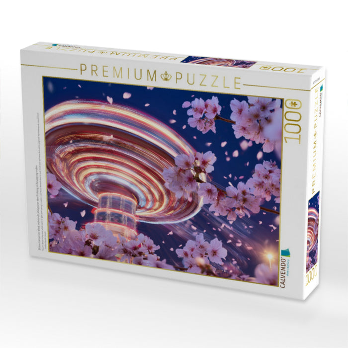 Blüten tanzen im Wind, während Lichtspuren den Frühling in Bewegung malen - CALVENDO Foto-Puzzle'