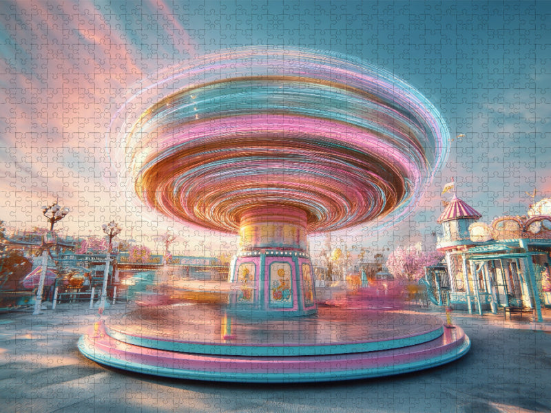 Sanfte Pastelltöne malen am Abend einen Ostergruß aus fließendem Licht - CALVENDO Foto-Puzzle'