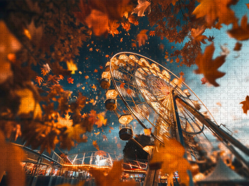 Der Herbst ist voll dabei und bringt ein Fest aus Farben und Bewegung mit - CALVENDO Foto-Puzzle'