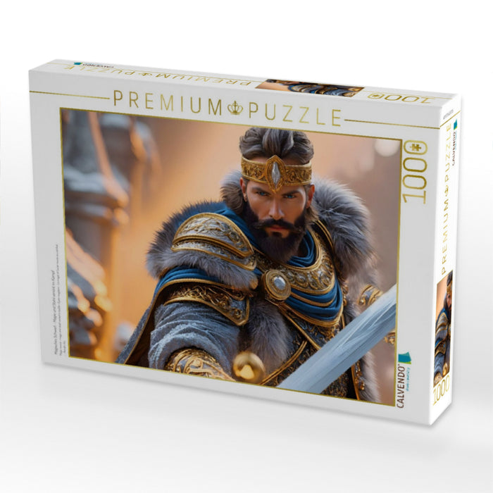 Magisches Schwert - Magie und Stahl vereint im Kampf - CALVENDO Foto-Puzzle'