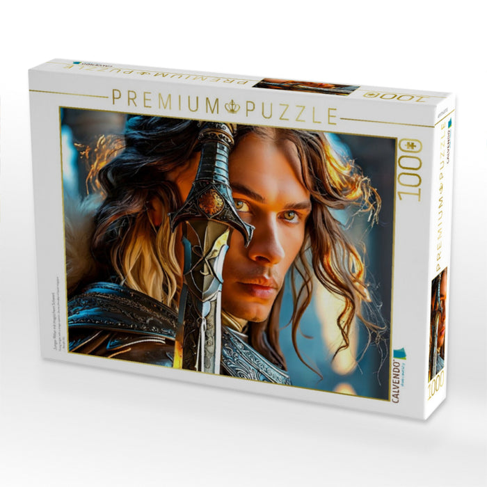 Junger Ritter mit magischem Schwert - CALVENDO Foto-Puzzle'