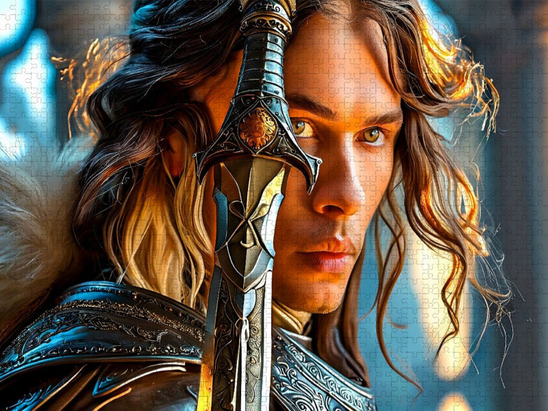 Junger Ritter mit magischem Schwert - CALVENDO Foto-Puzzle'