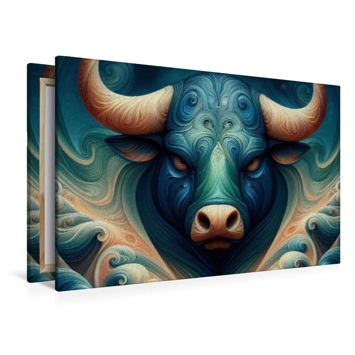 Premium Textil-Leinwand Sternzeichen Stier der Elemente