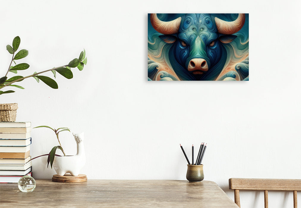 Premium Textil-Leinwand Sternzeichen Stier der Elemente
