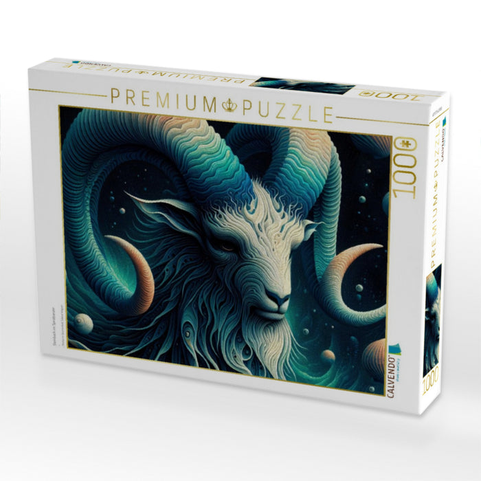 Steinbock im Spiralpanzer - CALVENDO Foto-Puzzle'