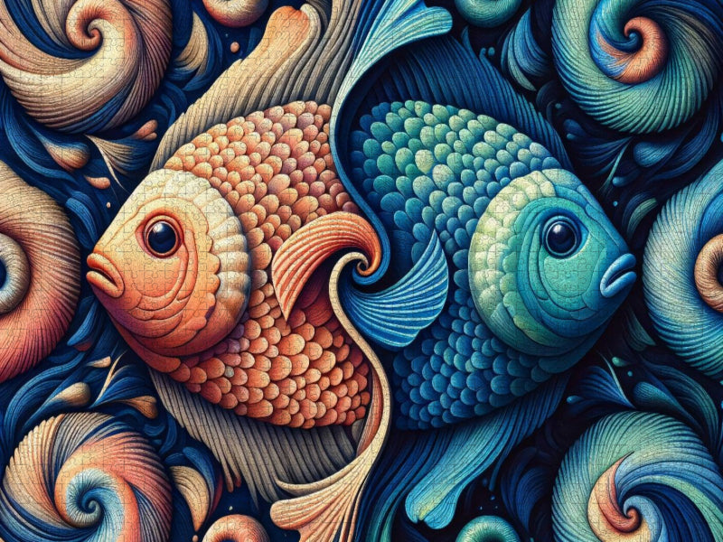 Sternzeichen Fische im Spiralfluss - CALVENDO Foto-Puzzle'