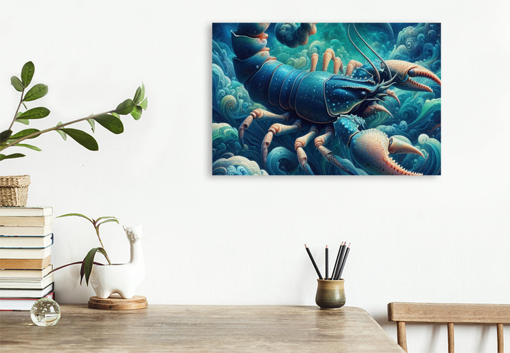 Premium Textil-Leinwand Sternzeichen Skorpion der Tiefen