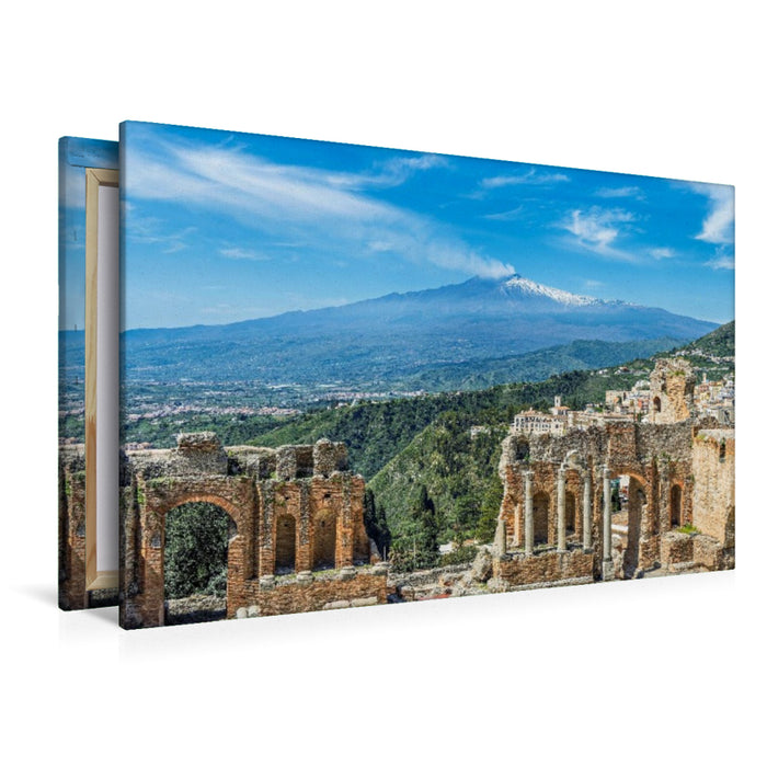 Premium Textil-Leinwand Taormina in Sizilien