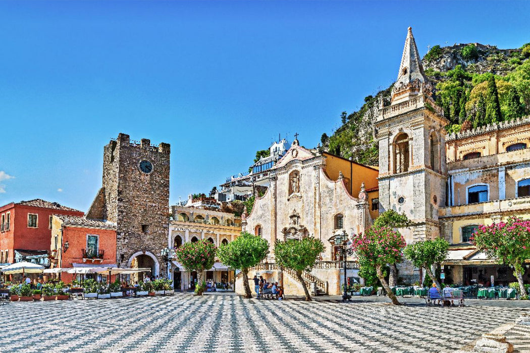 Premium Textil-Leinwand Taormina in Sizilien