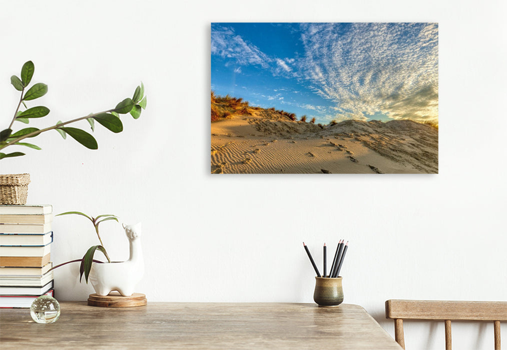 Premium Textil-Leinwand Nordseehimmel in Bewegung