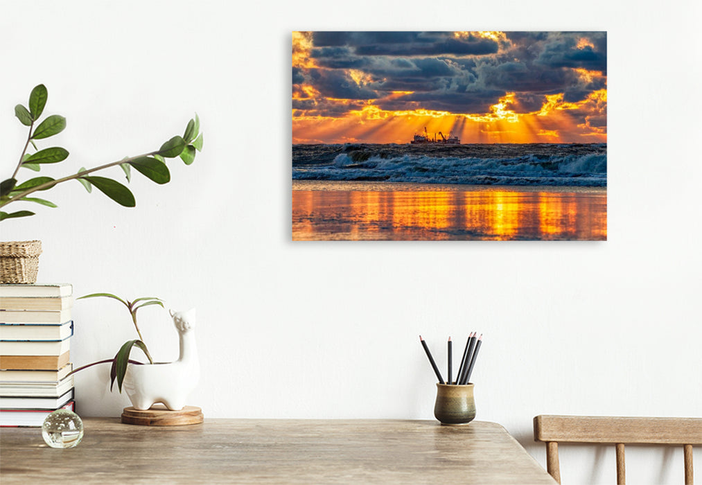 Premium Textil-Leinwand Himmel in Flammen