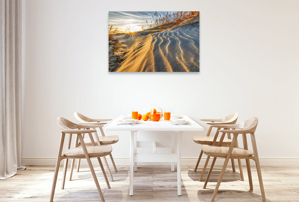 Premium Textil-Leinwand Sandwege im Frühlingswind