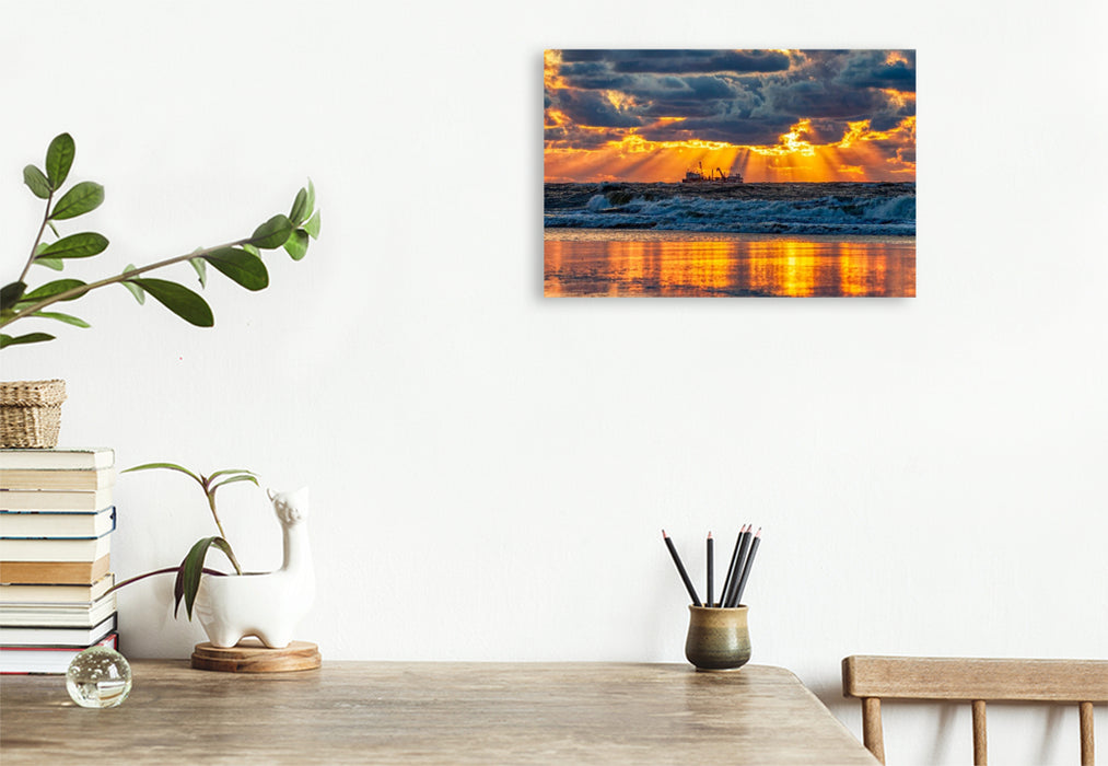 Premium Textil-Leinwand Himmel in Flammen