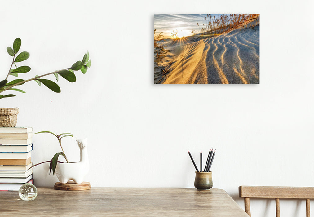 Premium Textil-Leinwand Sandwege im Frühlingswind