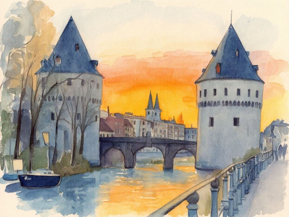 Broeltürme in Kortrijk - CALVENDO Foto-Puzzle'