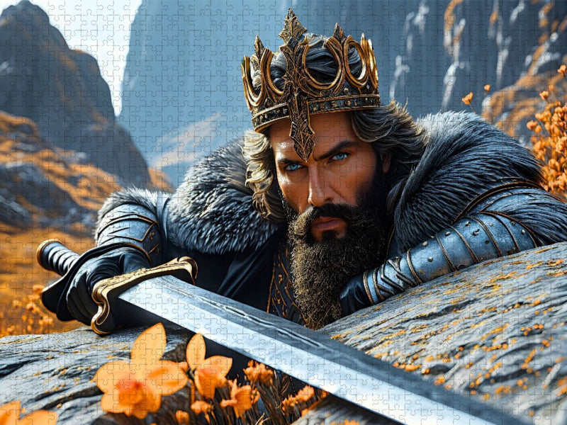 König mit magischem Schwert - CALVENDO Foto-Puzzle'