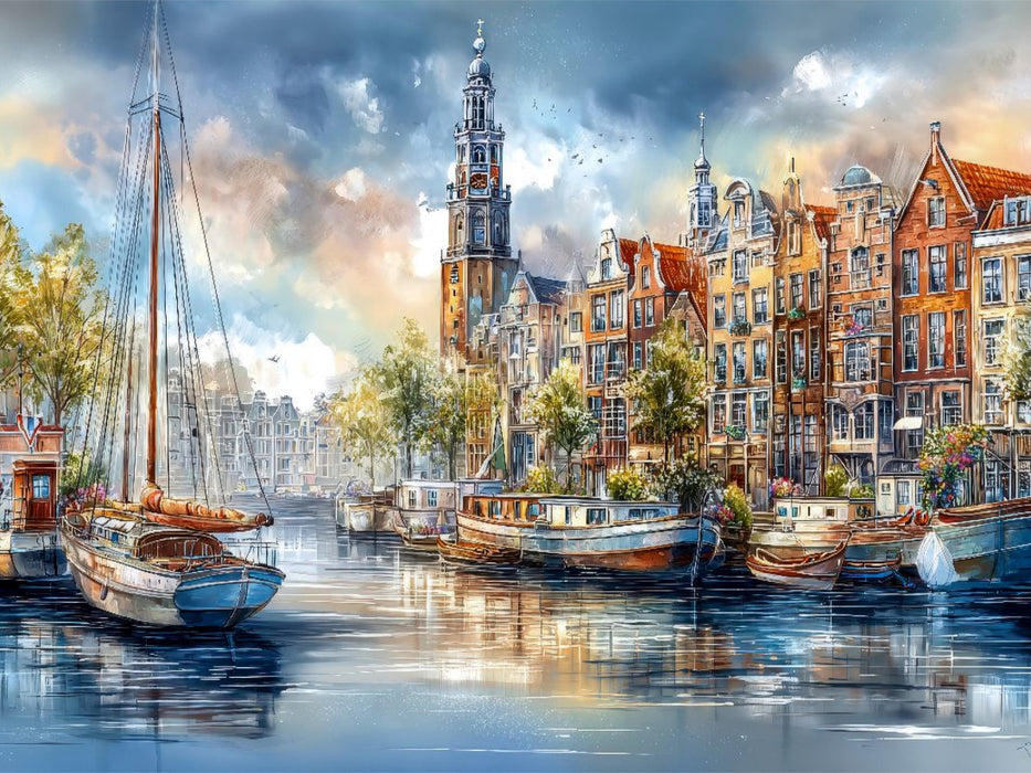 Amsterdam - Grachtenimpression - CALVENDO Foto-Puzzle'