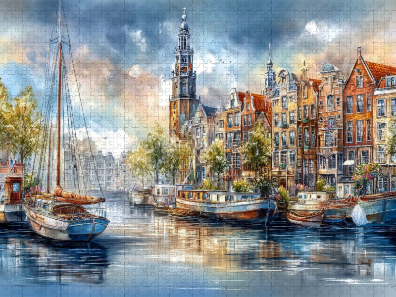 Amsterdam - Grachtenimpression - CALVENDO Foto-Puzzle'