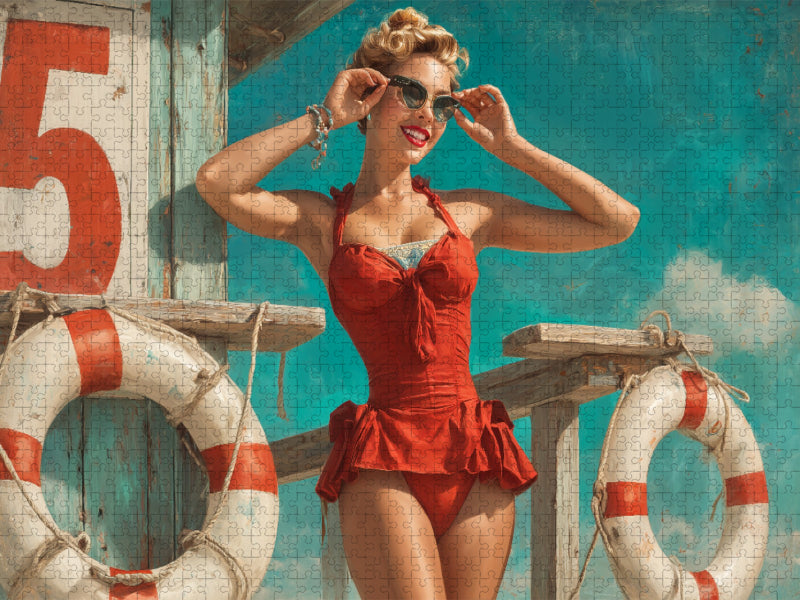 Rettungsschwimmer gesucht? Juni regelt das - CALVENDO Foto-Puzzle'