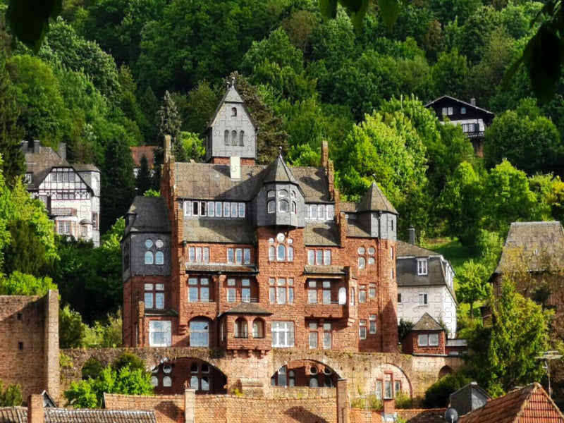 Die Villa Winterhelt stielt der Mildenburg die Show - CALVENDO Foto-Puzzle'