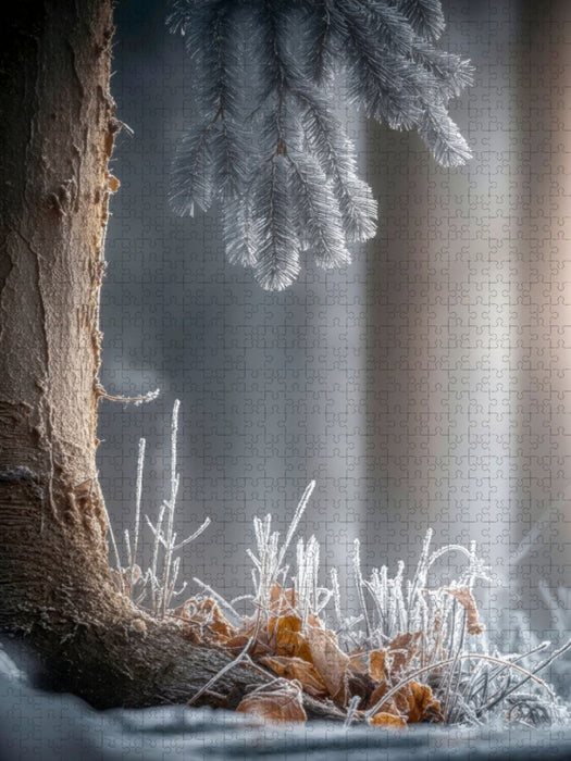 Glitzernde Eiskristalle zieren die Natur - CALVENDO Foto-Puzzle'