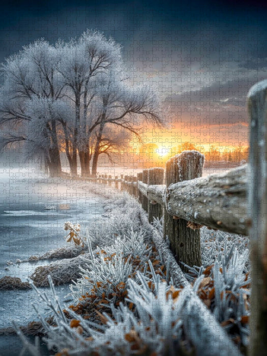 Was für eine friedvolle winterliche Idylle - CALVENDO Foto-Puzzle'