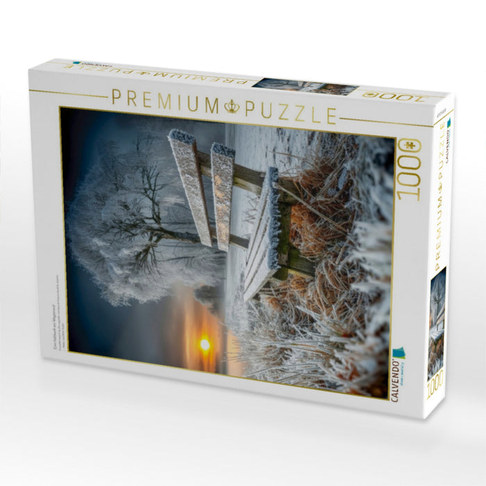 Eine Holzbank am Wegesrand - CALVENDO Foto-Puzzle'