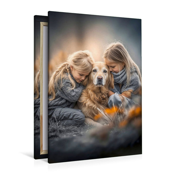 Premium Textil-Leinwand Vertraut und glücklich miteinander - den Moment genießen