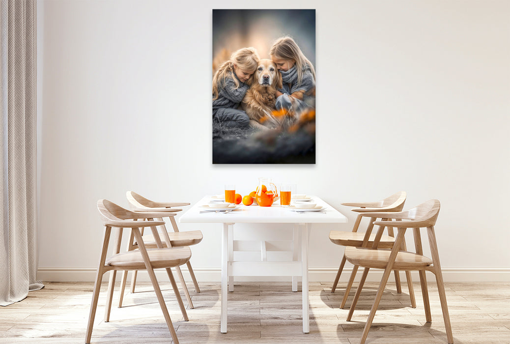 Premium Textil-Leinwand Vertraut und glücklich miteinander - den Moment genießen