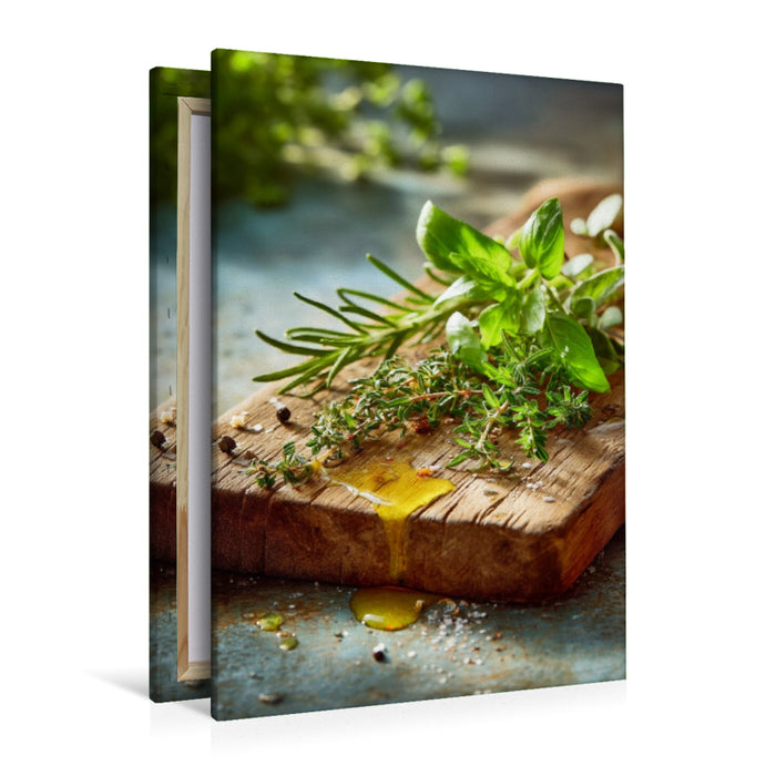 Premium Textil-Leinwand Kräuter in Öl sind ein Gedicht aus Erde und Flamme
