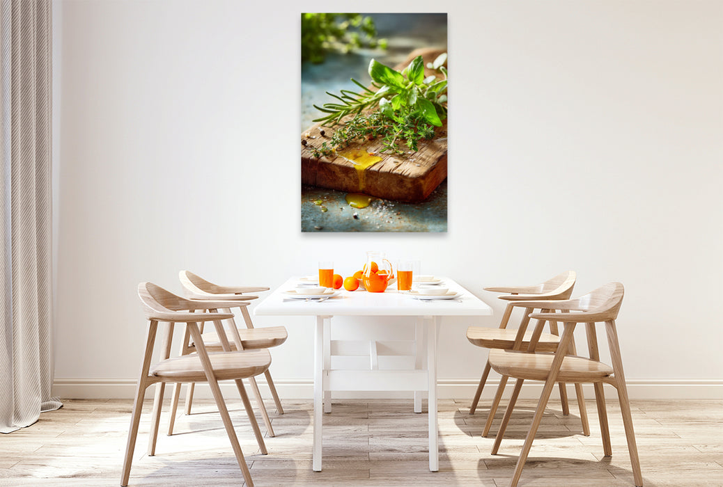 Premium Textil-Leinwand Kräuter in Öl sind ein Gedicht aus Erde und Flamme