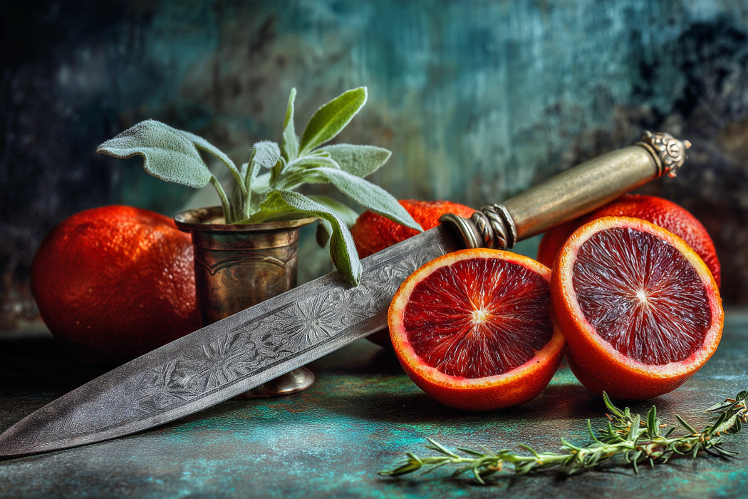 Premium Textil-Leinwand Im Winterduft der Zitrusfrüchte liegt die Wärme eines Neubeginns