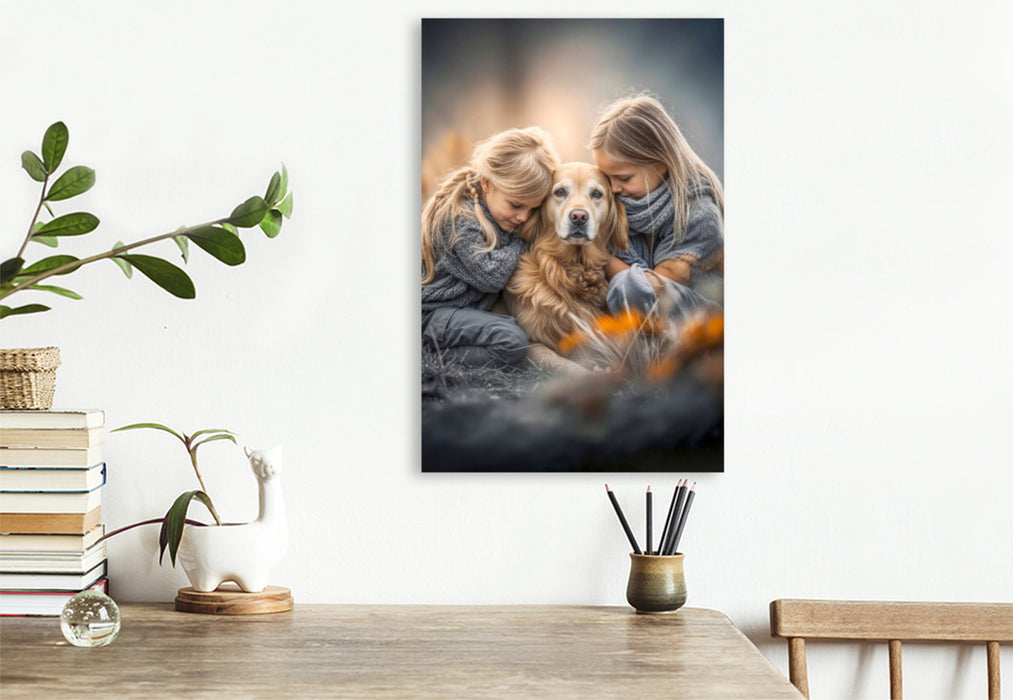 Premium Textil-Leinwand Vertraut und glücklich miteinander - den Moment genießen