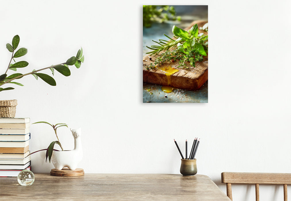 Premium Textil-Leinwand Kräuter in Öl sind ein Gedicht aus Erde und Flamme