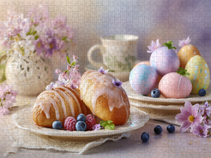 Ostern flüstert in Pastell und süßen Versprechen - CALVENDO Foto-Puzzle'