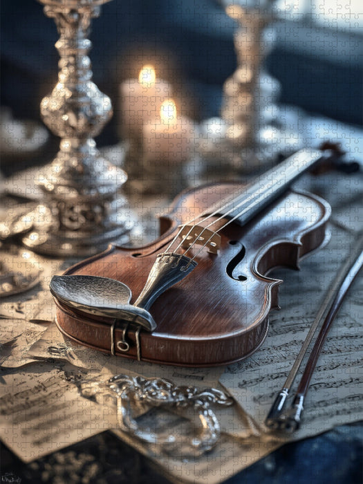 Winter zwingt die Saiten in eisige Stille - CALVENDO Foto-Puzzle'