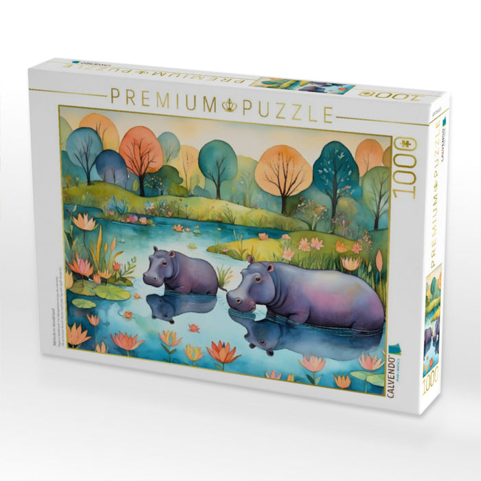 Nilpferde im Wunderland - CALVENDO Foto-Puzzle'