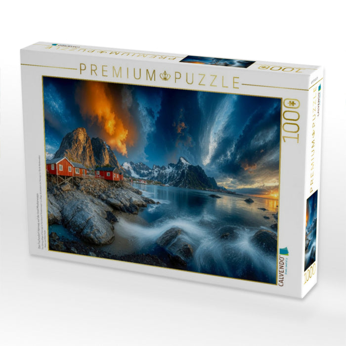 Das Fischerdorf Hamnøy auf der Insel Moskenesøya - CALVENDO Foto-Puzzle'