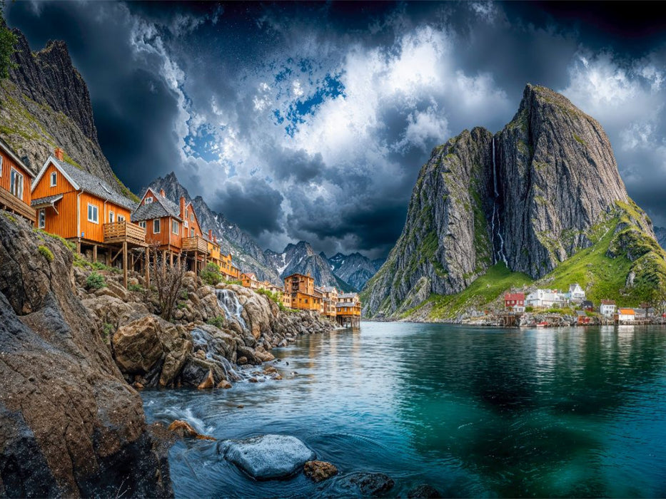 Das malerische Fischerdorf Nusfjord - CALVENDO Foto-Puzzle'