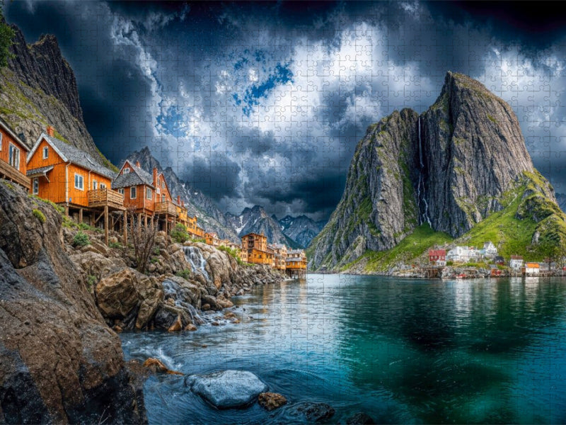 Das malerische Fischerdorf Nusfjord - CALVENDO Foto-Puzzle'