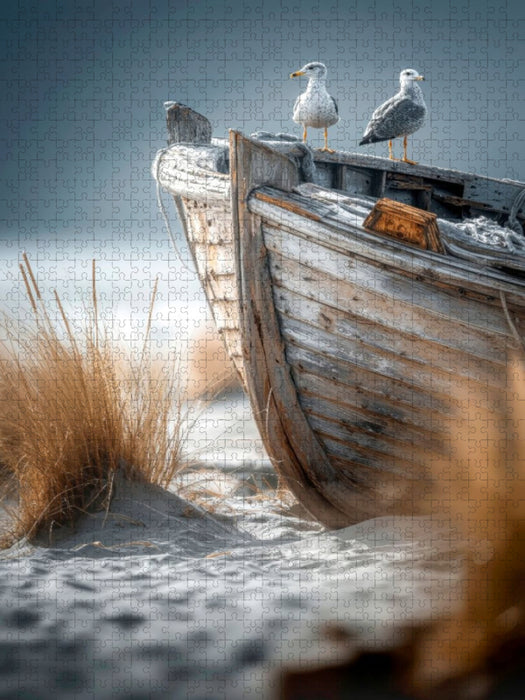 Möwen am Strand - im Sommer wie im Winter - CALVENDO Foto-Puzzle'