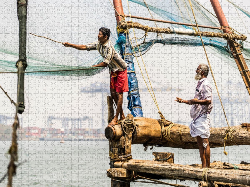 Kochi - Netzfischer - CALVENDO Foto-Puzzle'