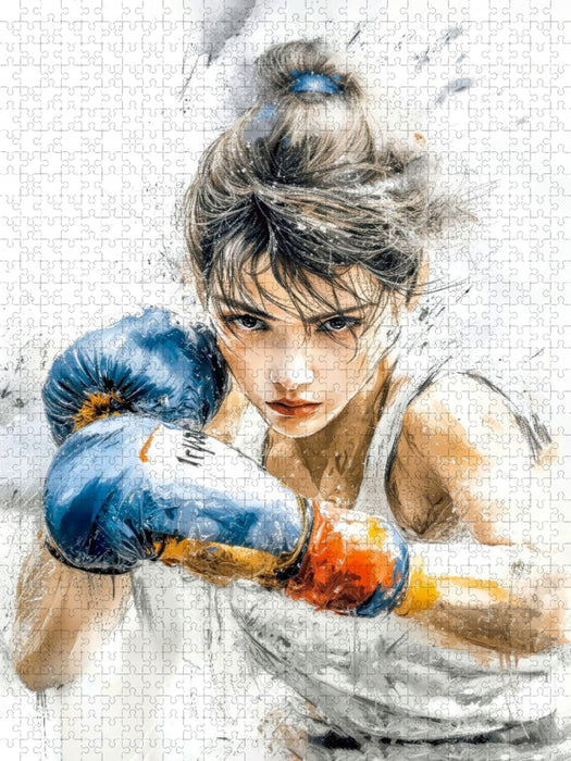 Boxen - keine Angst vor harten Schlägen - CALVENDO Foto-Puzzle'