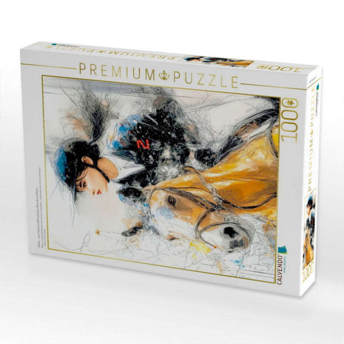 Reiten - eine Partnerschaft zwischen Mensch und Pferd - CALVENDO Foto-Puzzle'