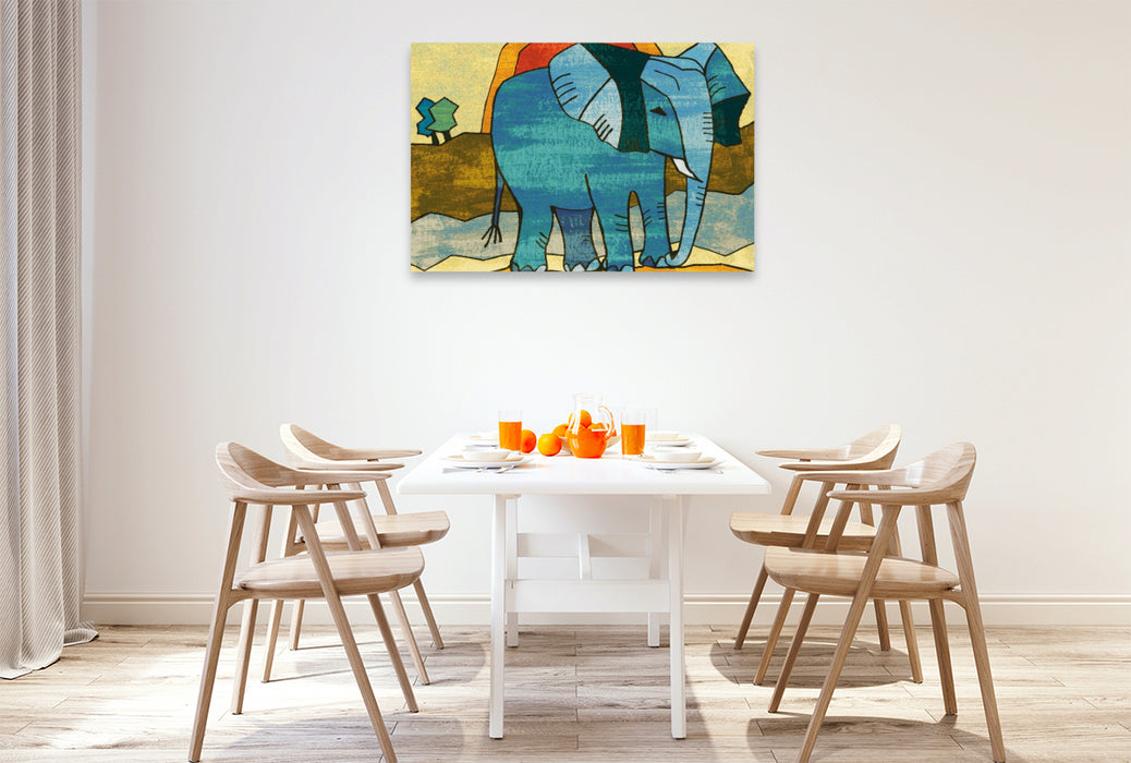 Premium Textil-Leinwand Elefanten-Traum 10