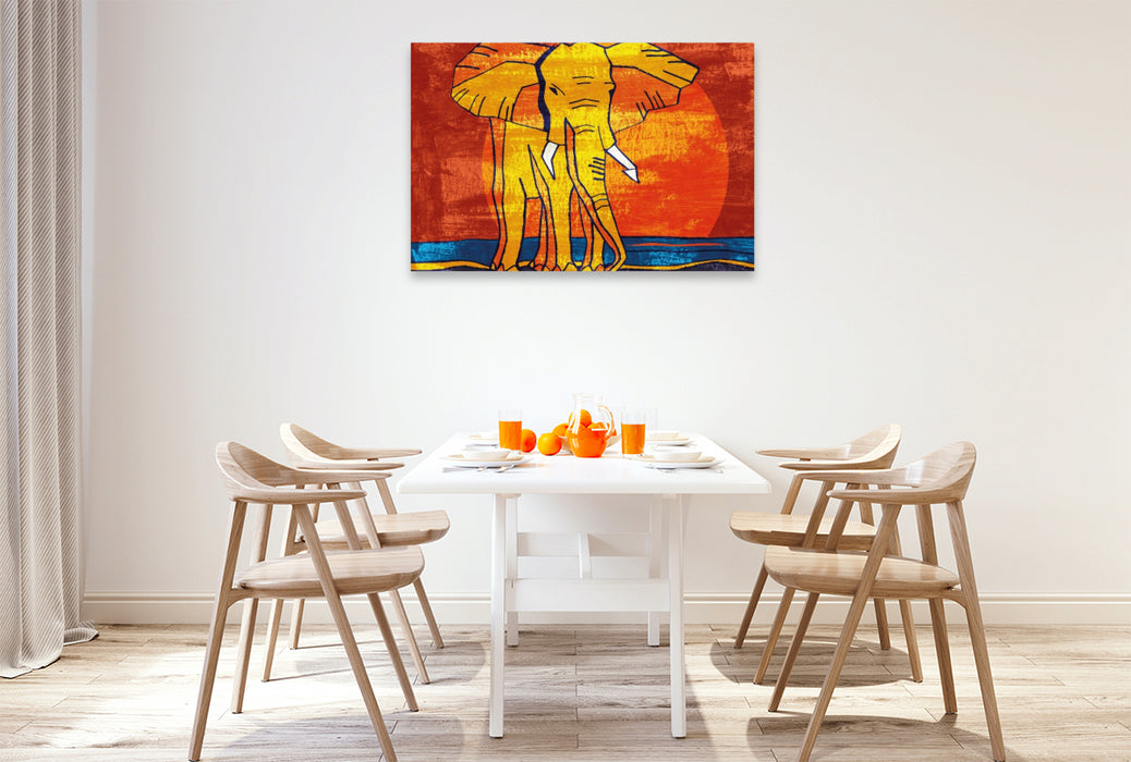 Premium Textil-Leinwand Elefanten-Traum 8