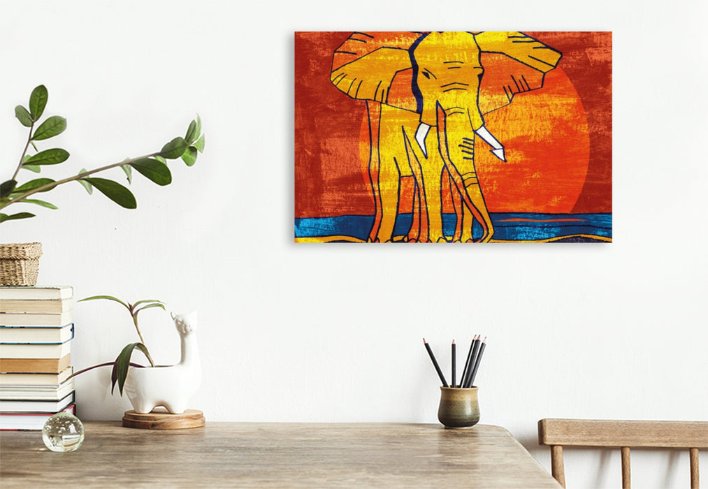Premium Textil-Leinwand Elefanten-Traum 8
