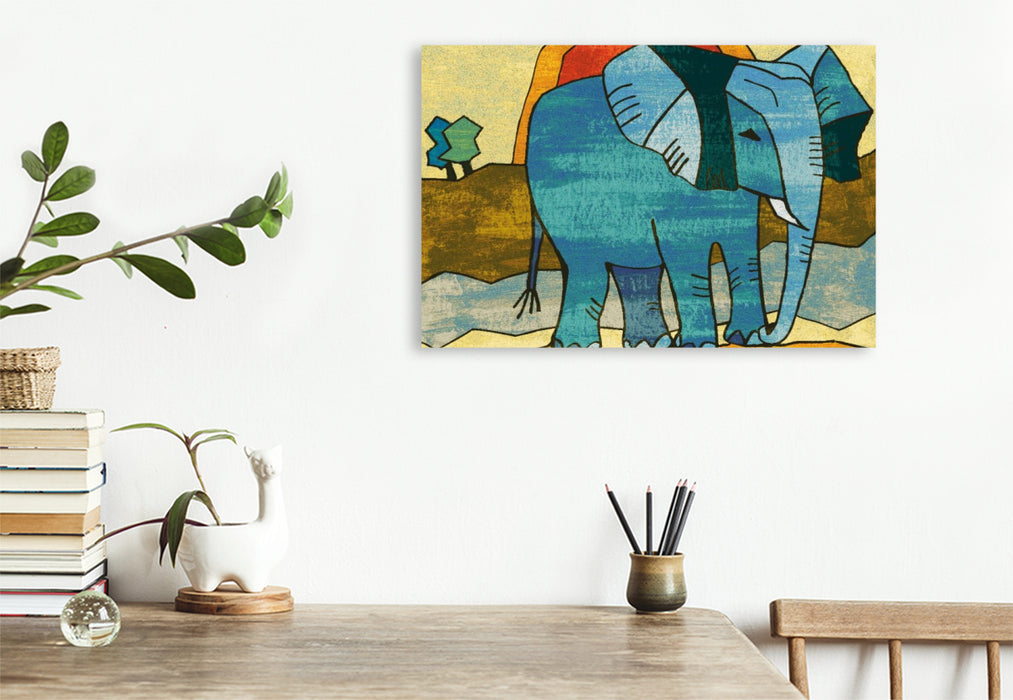 Premium Textil-Leinwand Elefanten-Traum 10